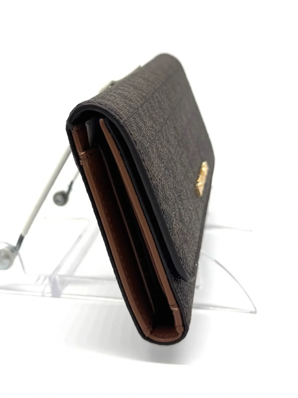 Michael Kors Large Trifold Wallet Brown Signature